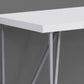 White Silver Metal Hollow Core Particle Board Computer Desk By Homeroots | Desks | Modishstore - 2