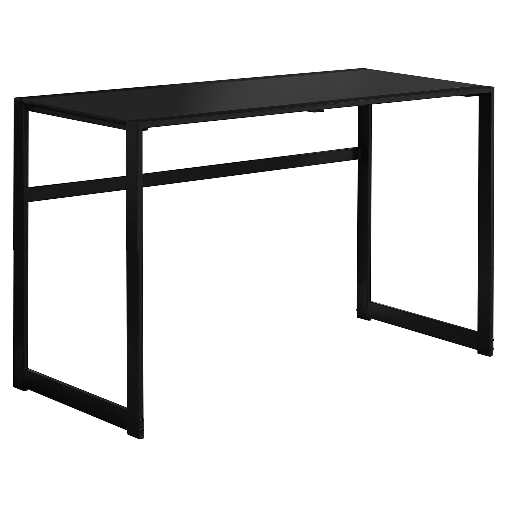 Black Tempered Glass Metal Computer Desk By Homeroots | Desks | Modishstore