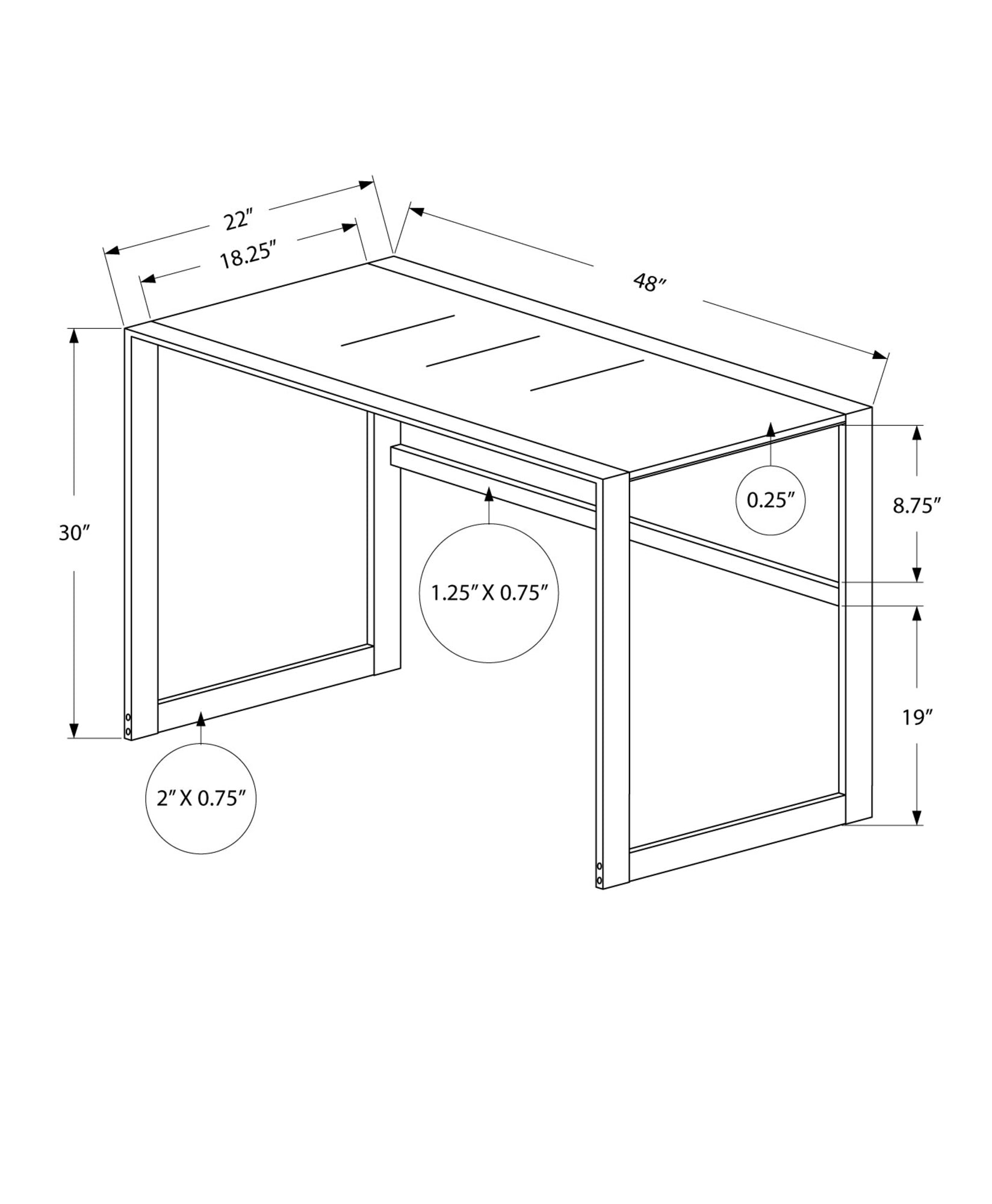 Black Tempered Glass Metal Computer Desk By Homeroots | Desks | Modishstore - 3