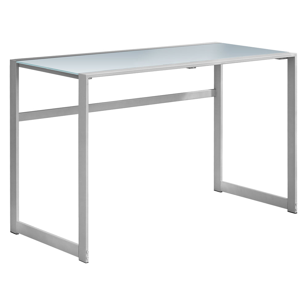 Black Tempered Glass Metal Computer Desk By Homeroots | Desks | Modishstore - 5