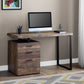 Brown Black Particle Board Hollow Core Metal Computer Desk By Homeroots - 333509 | Desks | Modishstore