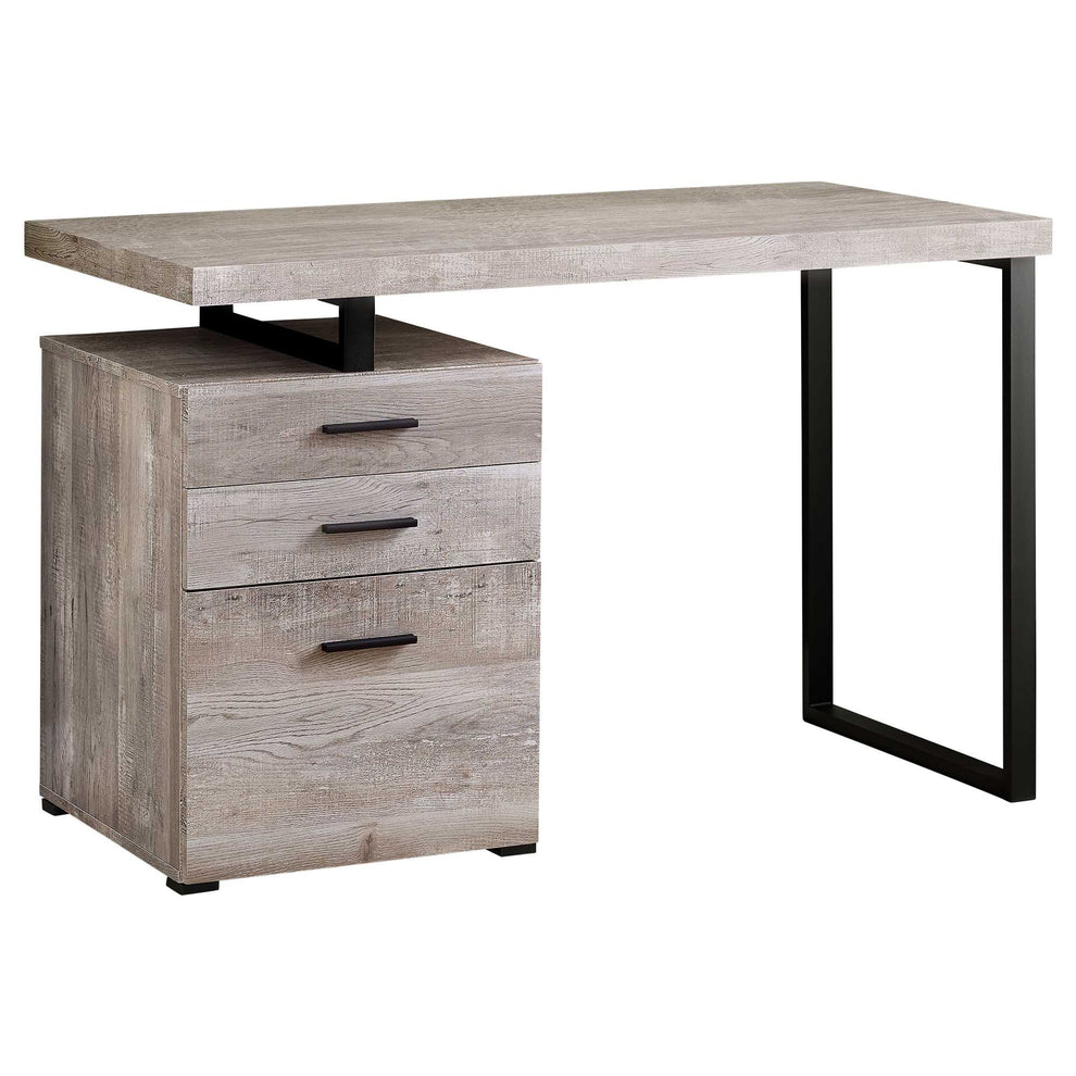Brown Black Particle Board Hollow Core Metal Computer Desk By Homeroots - 333509 | Desks | Modishstore - 9