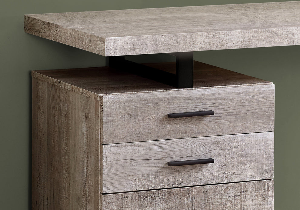 Brown Black Particle Board Hollow Core Metal Computer Desk By Homeroots - 333509 | Desks | Modishstore - 11