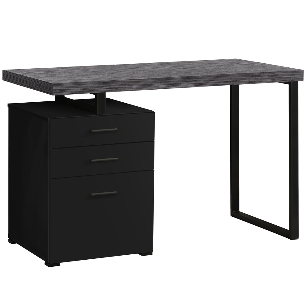 Brown Black Particle Board Hollow Core Metal Computer Desk By Homeroots - 333509 | Desks | Modishstore - 13