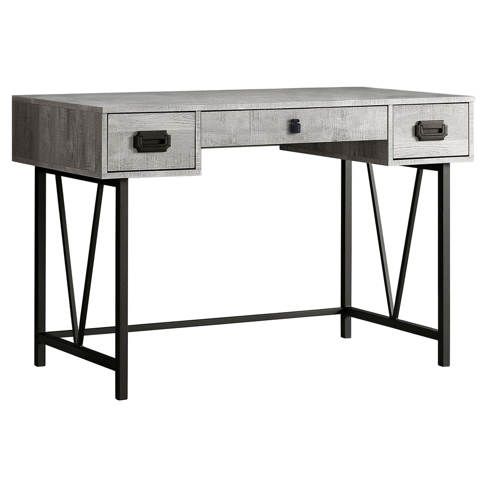 Brown Black Particle Board Hollow Core Metal Computer Desk By Homeroots - 333513 | Desks | Modishstore - 5