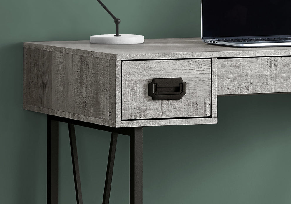 Brown Black Particle Board Hollow Core Metal Computer Desk By Homeroots - 333513 | Desks | Modishstore - 6