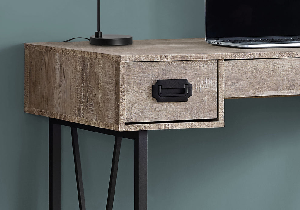 Brown Black Particle Board Hollow Core Metal Computer Desk By Homeroots - 333513 | Desks | Modishstore - 10