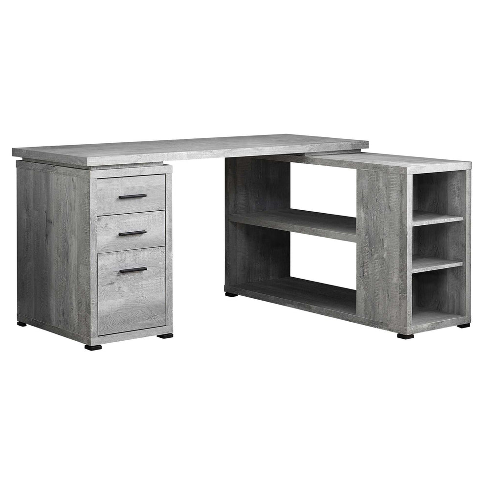 Black Grey Particle Board Hollow Core Computer Desk With A Grey Top By Homeroots | Desks | Modishstore - 9