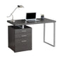 Grey Silver Particle Board Hollow Core Metal Computer Desk By Homeroots | Desks | Modishstore - 2