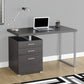 Grey Silver Particle Board Hollow Core Metal Computer Desk By Homeroots | Desks | Modishstore