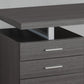 Grey Silver Particle Board Hollow Core Metal Computer Desk By Homeroots | Desks | Modishstore - 3