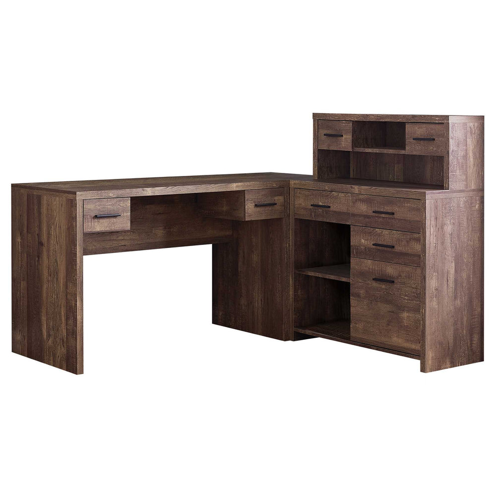 44.75" Reclaimed Wood Particle Board Laminate and MDF Computer Desk By Homeroots | Desks | Modishstore - 2