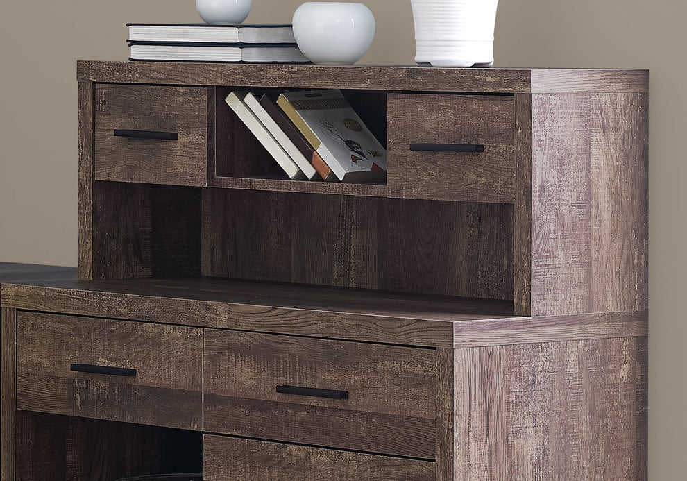 44.75" Reclaimed Wood Particle Board Laminate and MDF Computer Desk By Homeroots | Desks | Modishstore - 3