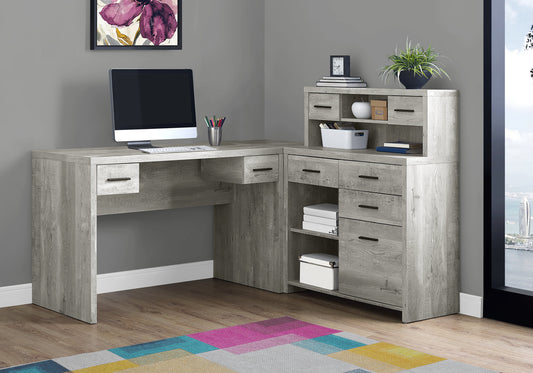 44.75" Grey Reclaimed Wood Particle Board Laminate and MDF Computer Desk By Homeroots | Desks | Modishstore