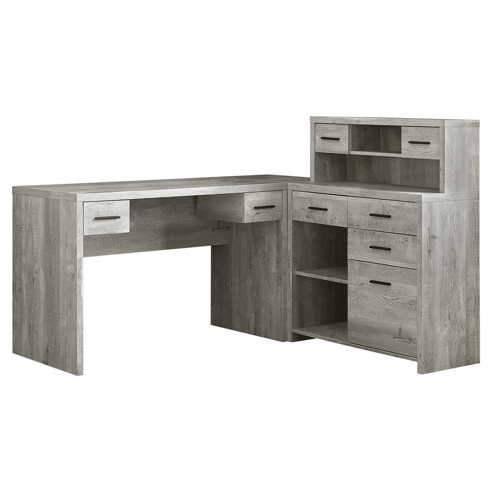 44.75" Grey Reclaimed Wood Particle Board Laminate and MDF Computer Desk By Homeroots | Desks | Modishstore - 2