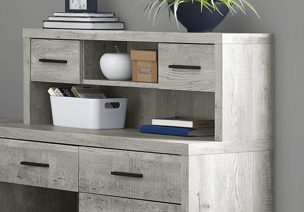 44.75" Grey Reclaimed Wood Particle Board Laminate and MDF Computer Desk By Homeroots | Desks | Modishstore - 3