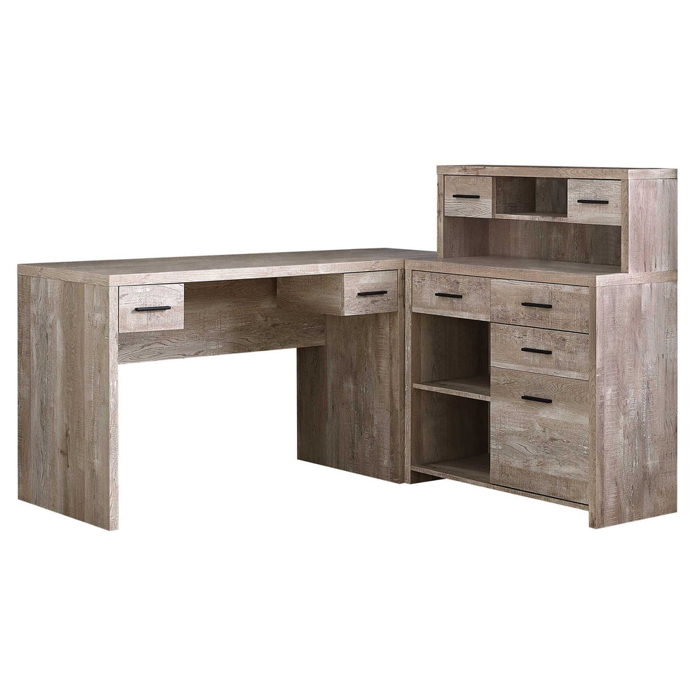Taupe Particle Board Hollow Core Computer Desk By Homeroots | Desks | Modishstore - 2