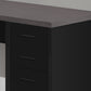 Black Clear Grey Particle Board Hollow Core Computer Desk By Homeroots | Desks | Modishstore - 2