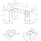 Black Clear Grey Particle Board Hollow Core Computer Desk By Homeroots | Desks | Modishstore - 3