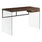 Brown Black Clear Particle Board Computer Desk By Homeroots | Desks | Modishstore