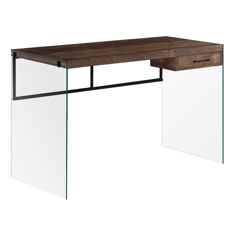 Brown Black Clear Particle Board Computer Desk By Homeroots | Desks | Modishstore