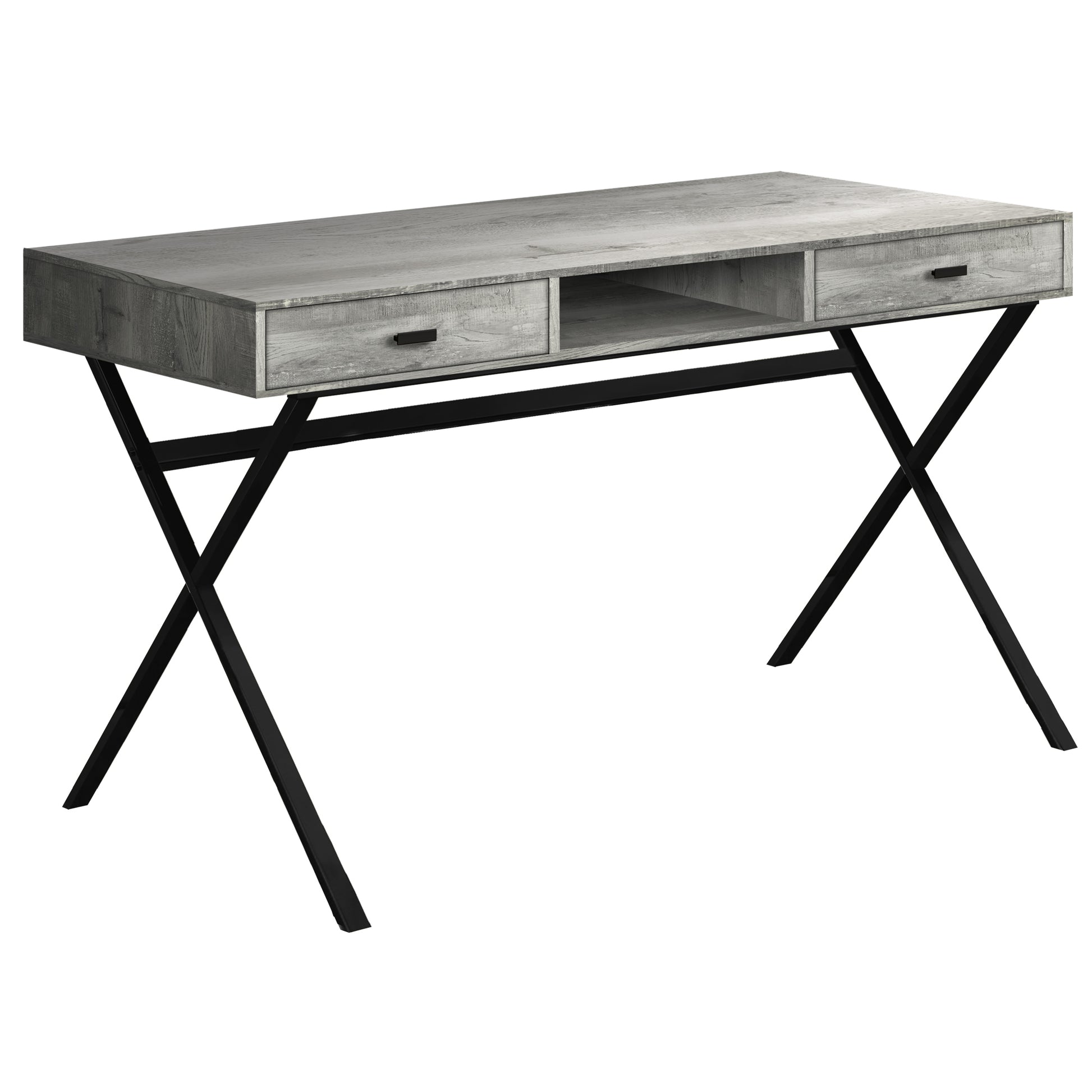 Brown Black Particle Board Metal Computer Desk By Homeroots - 333544 | Desks | Modishstore - 6