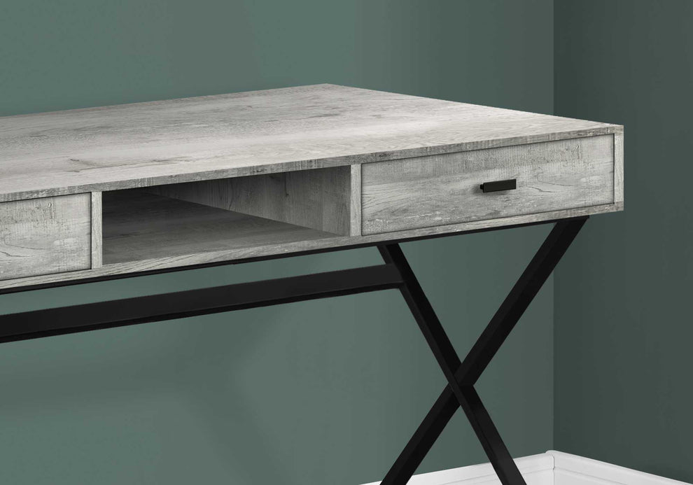 Brown Black Particle Board Metal Computer Desk By Homeroots - 333544 | Desks | Modishstore - 7