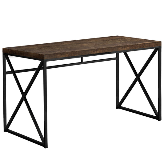 Brown Black Particle Board Metal Computer Desk By Homeroots - 333547 | Desks | Modishstore
