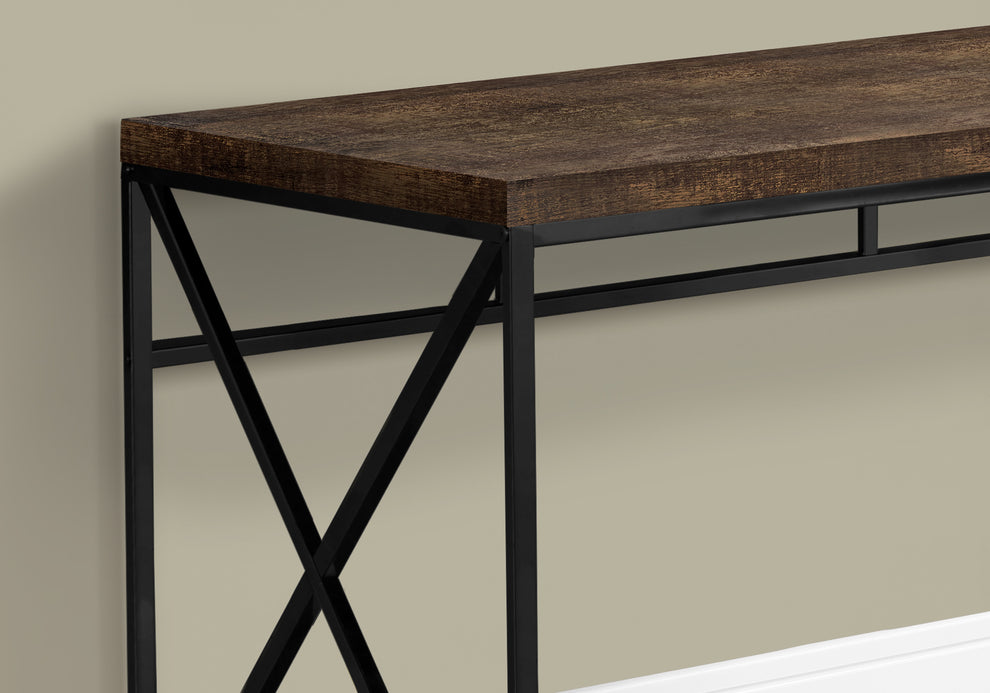 Brown Black Particle Board Metal Computer Desk By Homeroots - 333547 | Desks | Modishstore - 2