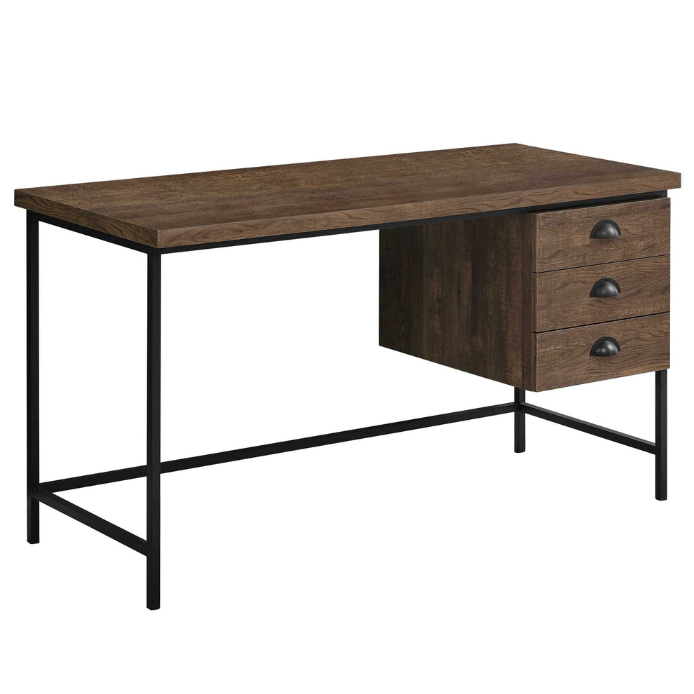 Brown Black Particle Board Hollow Core Metal Computer Desk By Homeroots - 333550 | Desks | Modishstore