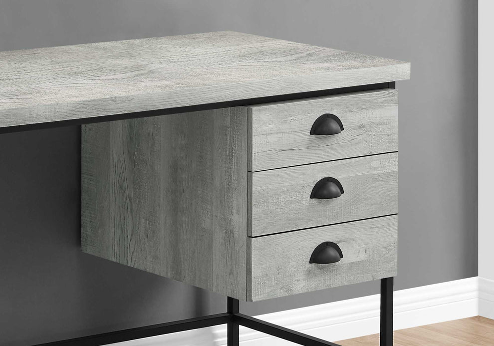 Brown Black Particle Board Hollow Core Metal Computer Desk By Homeroots - 333550 | Desks | Modishstore - 6