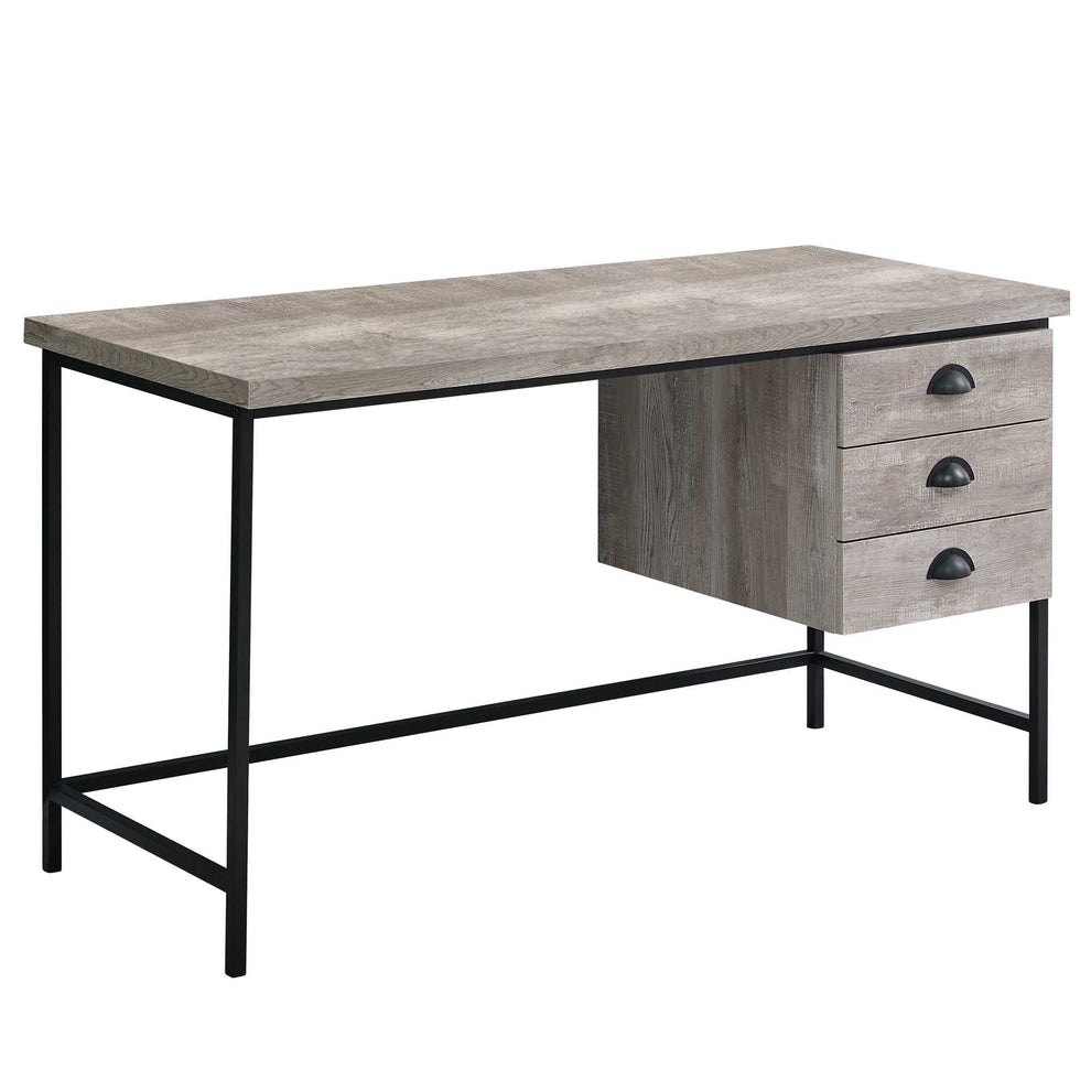 Brown Black Particle Board Hollow Core Metal Computer Desk By Homeroots - 333550 | Desks | Modishstore - 9