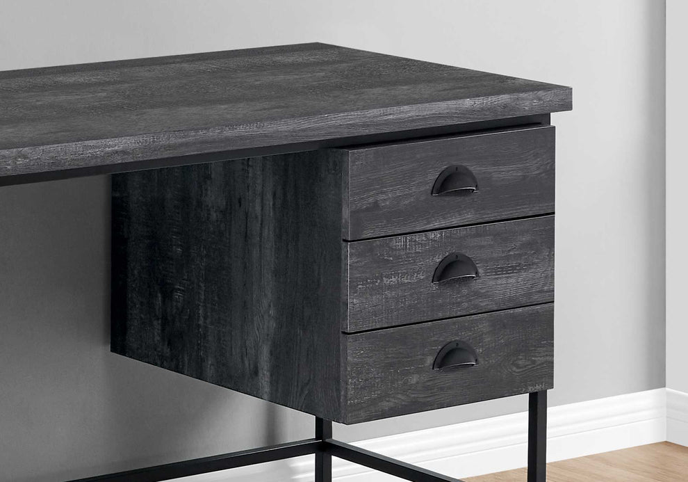 Brown Black Particle Board Hollow Core Metal Computer Desk By Homeroots - 333550 | Desks | Modishstore - 14