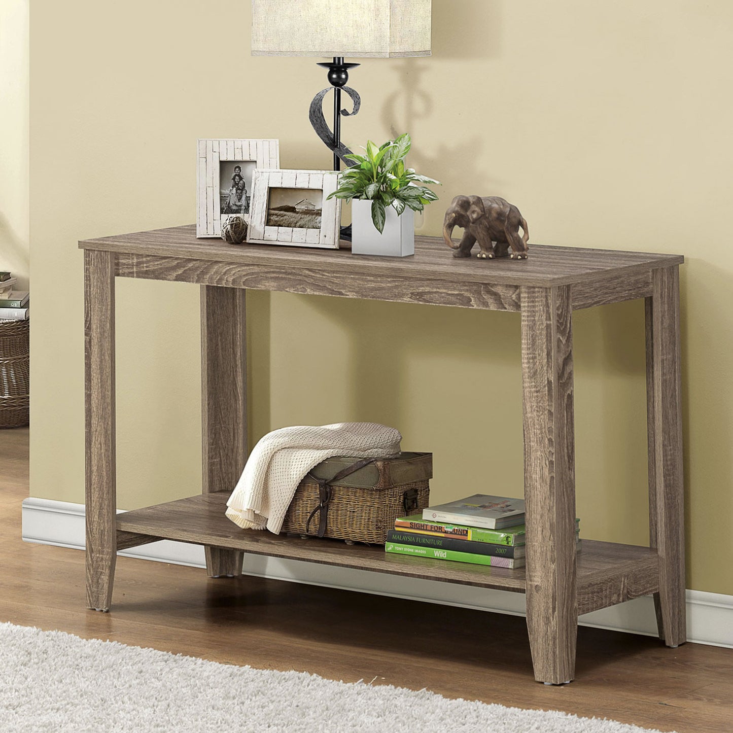 Dark Taupe Finish Accent Table By Homeroots | Console Tables | Modishstore - 6