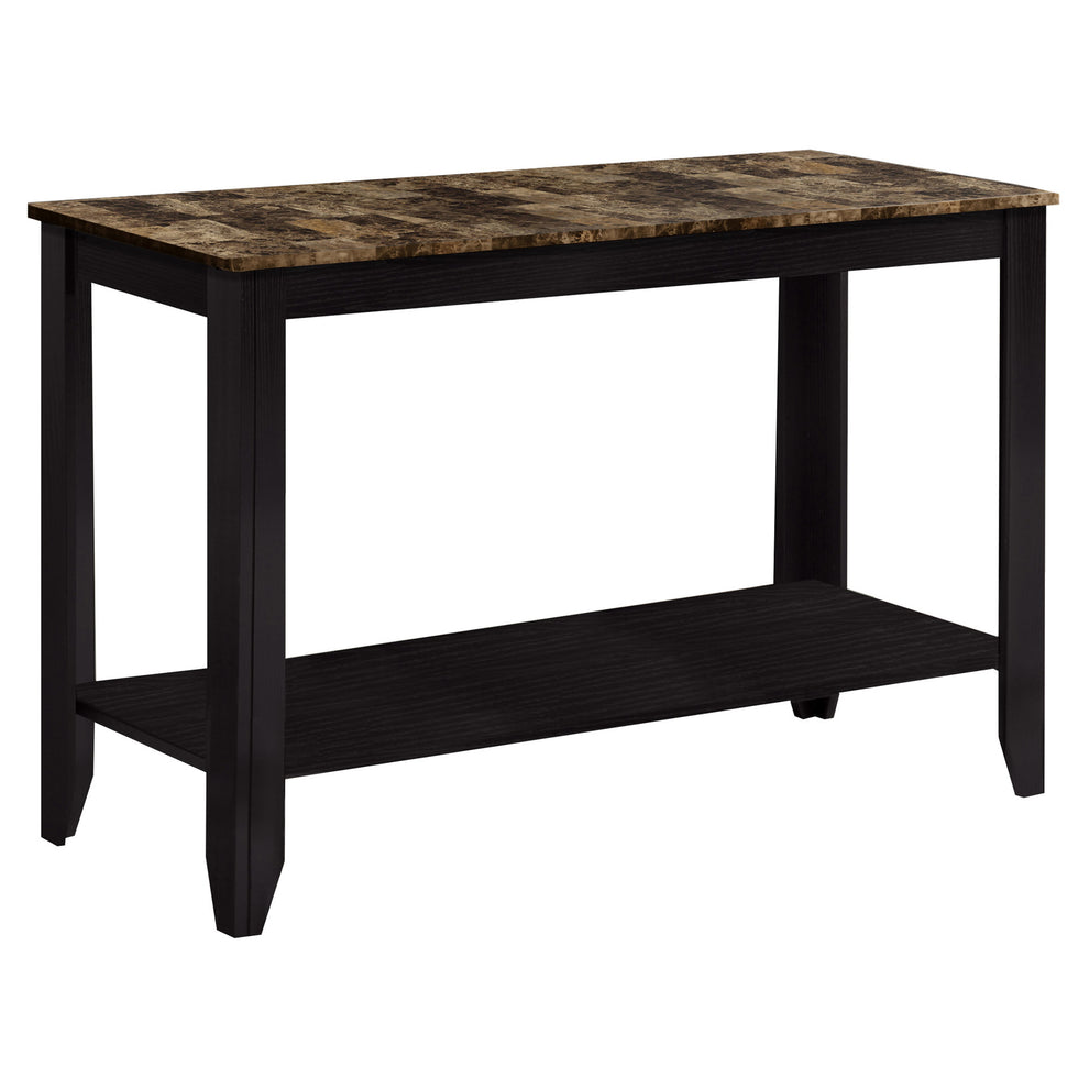 28.75" Cappuccino Particle Board Accent Table with a Marble Top By Homeroots | Console Tables | Modishstore - 2