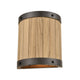 Wooden Barrel 2-Light Wall Lamps in Oil Rubbed Bronze with Slatted Wood Shade in Natural by ELK Lighting | Modishstore | Wall Lamps