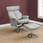 Grey Finish Foam and Metal Swivel Reclining Chair with Adjustable Headrest By Homeroots | Office Chairs | Modishstore