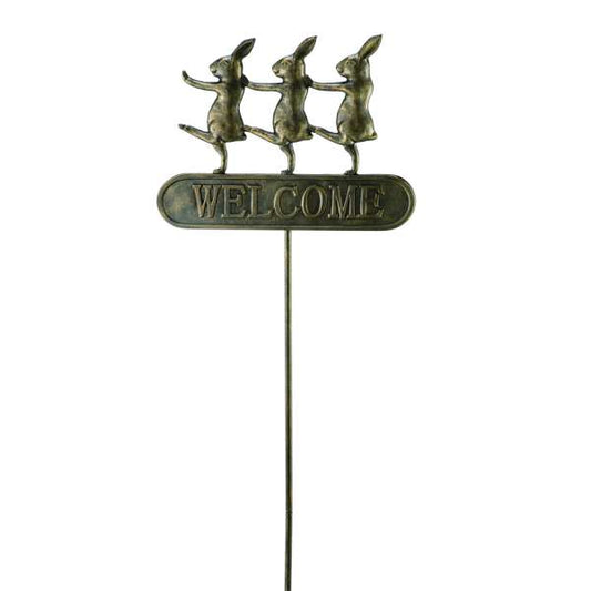 Parade Bunnies Welcome Sign on Stake By SPI Home | Home Accents | Modishstore