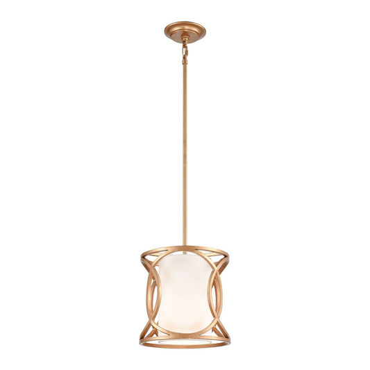 Ringlets 1-Light mini pendant in Matte Gold ELK Lighting | Pendant Lamp | Modishstore