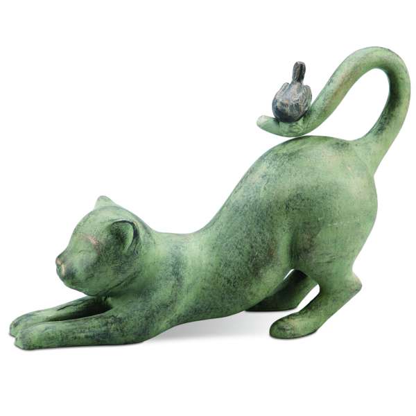 Crouching Cat with Bird By SPI Home | Animals & Pets | Modishstore