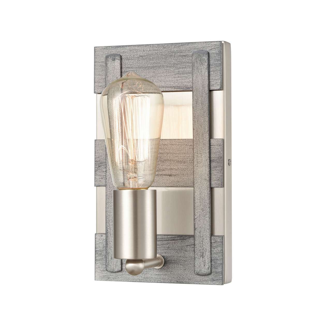 Brigantine 1-Light vanity light in Weathered Driftwood / Satin Nickel ELK Lighting | Vanity Light | Modishstore