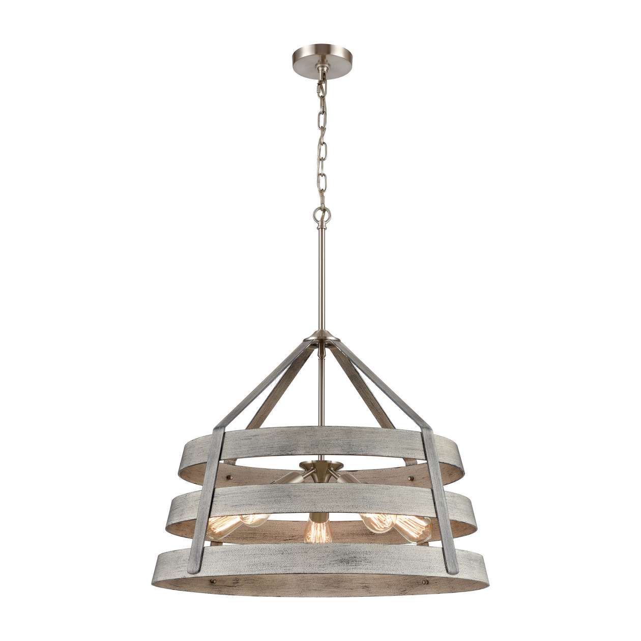 Brigantine 5-Light chandelier in Weathered Driftwood / Satin Nickel ELK Lighting | Chandeliers | Modishstore
