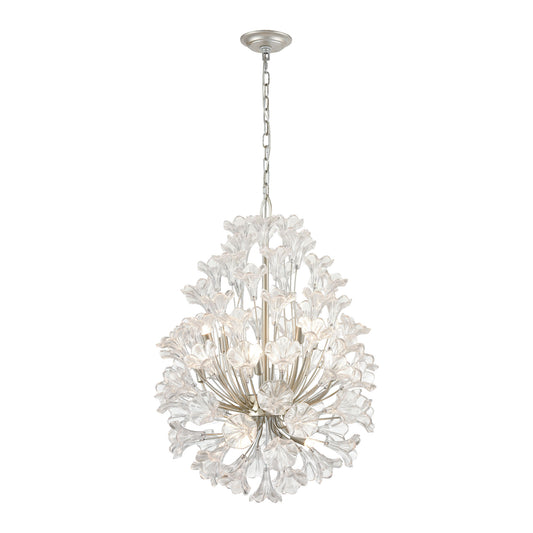 Celene 12-Light chandelier in Aged Silver ELK Lighting | Chandeliers | Modishstore