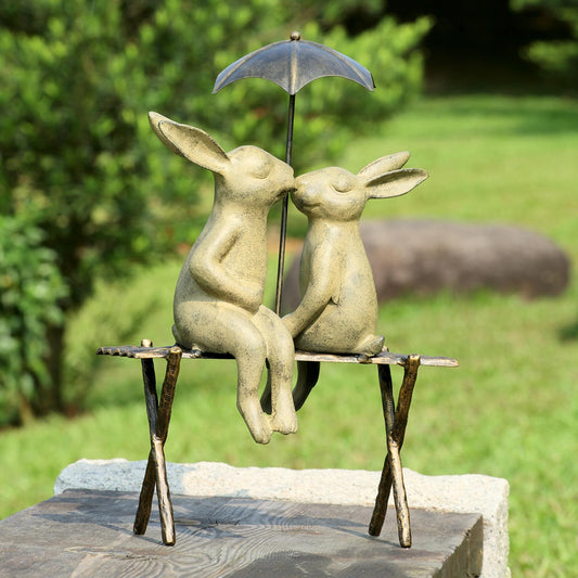 Bunny Lovers on Bench By SPI Home