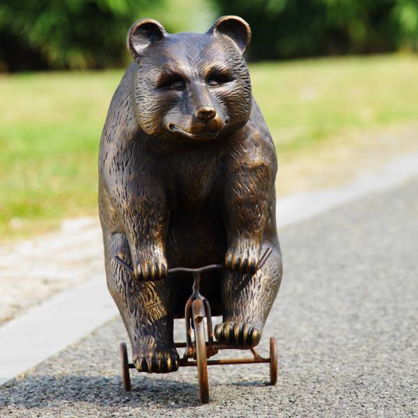 Big Bear on Little Trike Garden Sculpture By SPI Home | Animals & Pets | Modishstore