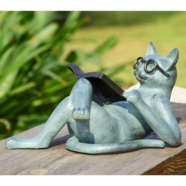 Literary Cat Garden Sculpture By SPI Home | Garden Sculptures & Statues | Modishstore