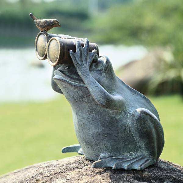 Frog Spectator with Bird Garden Sculpture By SPI Home | Animals & Pets | Modishstore