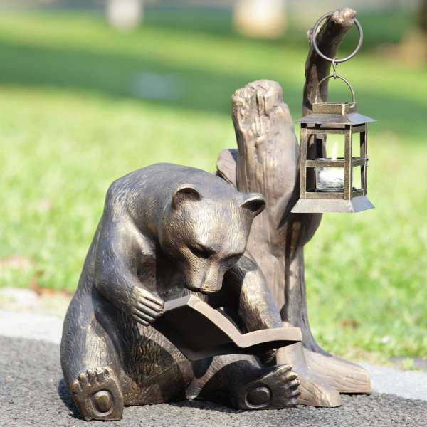 Booklover Bear Garden Lantern By SPI Home | Lanterns | Modishstore