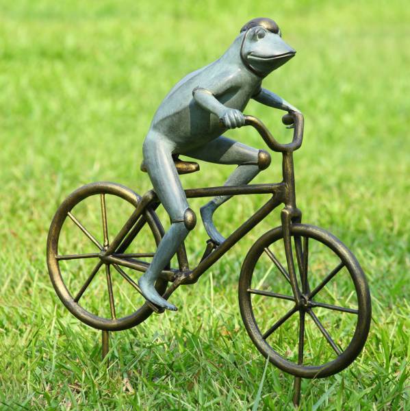 Frog on Bicycle Garden Sculptures By SPI Home | Garden Sculptures & Statues | Modishstore