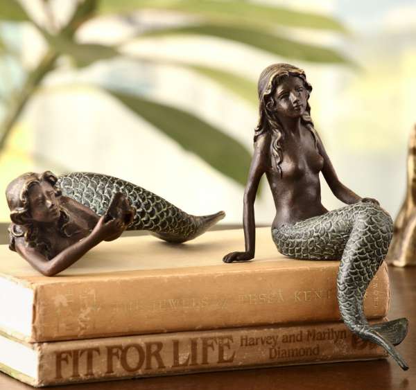 Mermaid Shelf Sitters set of 2 By SPI Home | Home Accents | Modishstore